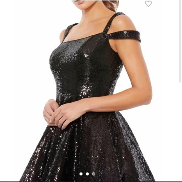Ieena for Mac duggal all over sequin black cocktail dress 10 new Whimsigoth - Picture 2 of 12